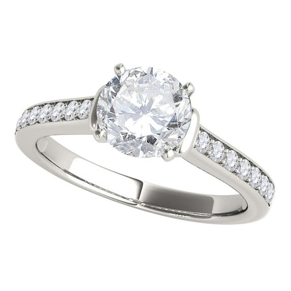 Aonejewelry 14K White Gold 0.75 Ct Diamond Brilliant Round Cut Engagement Wedding Ring