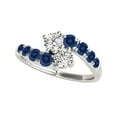 thumbnail image 1 of Aonejewelry 1CT. Two Stone Sapphire and Diamond Engagement Ring Crafted In 14k White Gold, 1 of 4
