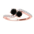 thumbnail image 1 of Aonejewelry 1Ct. Two Stone Black Diamond Engagement Ring Crafted In 14k Rose Gold, 1 of 4