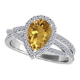 thumbnail image 1 of Aonejewelry 2.15 Ct. Ttw Diamond and Pear Shaped Citrine Ring in 10K White Gold, 1 of 4