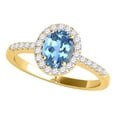 thumbnail image 1 of Aonejewelry 2.45 Ct. Ttw Diamond and Oval Shaped Blue Topaz Ring in 10K Yellow Gold, 1 of 4