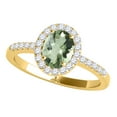 thumbnail image 1 of Aonejewelry 2.45 Ct. Ttw Diamond and Oval Shaped Green Amethyst Ring in 10K Yellow Gold, 1 of 4
