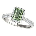 thumbnail image 1 of Aonejewelry 3.40 Ct. Ttw Diamond and Emerald Shaped Green Amethyst Ring in 10K White Gold, 1 of 4