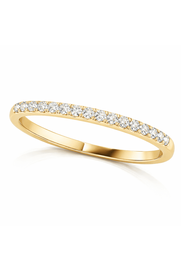 Classic Round Diamond Wedding Band 0.10 ct. t.w, 10K Yellow Gold, include gift packaging