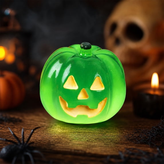Aonerit 1 Inch Mini Glow Resin Pumpkin Ornaments, Jack O Lantern Tabletop Decor, Diy Craft Supply, Halloween Party Favors, Spooky Home Accent