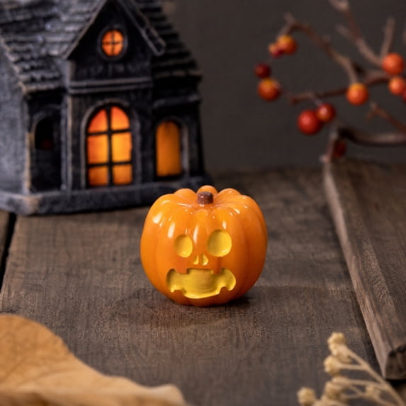 Aonerit 1 Inch Mini Resin Pumpkin Ornaments, Halloween Tabletop Decoration, Party Favors Diy Craft Supply, Home Accent Decor, Spooky Figurine Set