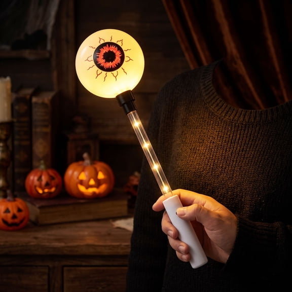 Aonerit 12In Light Up Halloween Wand, Ghost Pumpkin Led Glowing Stick,Kids Party Favor Decoration, Spooky Night Prop, Trick Or Treat Accessory