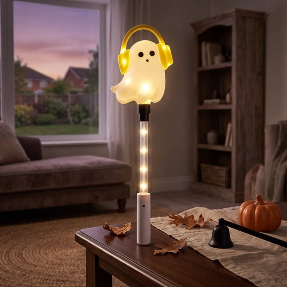 Aonerit 12In Light Up Halloween Wand, Ghost Pumpkin Led Glowing Stick,Kids Party Favor Decoration, Spooky Night Prop, Trick Or Treat Accessory