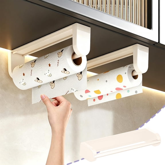 Aonerit 12In Magnetic Paper Towel Rack, Wall Mount Kitchen Organizer, For Refrigerator Plastic Wrap Foil, Multi Purpose Storage, Space Saving Stainless Steel