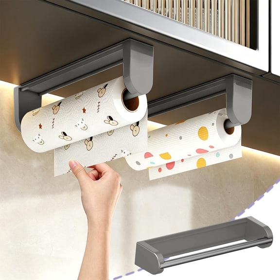 Aonerit 12In Magnetic Paper Towel Rack, Wall Mount Kitchen Organizer, For Refrigerator Plastic Wrap Foil, Multi Purpose Storage, Space Saving Stainless Steel