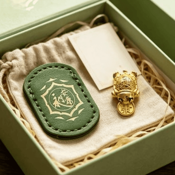 Aonerit 1In Golden Turtle Ornament, Feng Shui Wealth Tortoise Statue, Mini Pocket Decor With Blessing Card, For Wallet Purse Car Desk, Traditional Birthday Gift