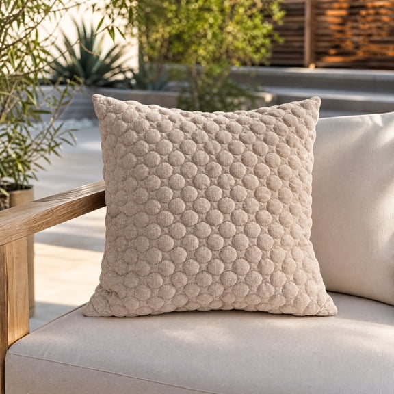 Aonerit 20 Inch Textured Bobble Knit Throw Pillow, Multi Color Squares Cushion, Soft Cozy Decorative Pillow, Outdoor Patio Home Decor, Farmhouse Accent