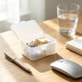 thumbnail image 1 of Aonerit 4in Stackable Storage Container, Plastic Lidded Organizer, Desktop Office Bedroom Box, Bathroom Sundries Holder, 1 of 7