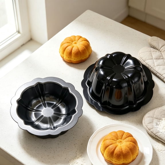 Aonerit 5In Small Fluted Cake Pan,Non-Stick Baking Mold,Tube Baking Pan For Home Baking,Bakeware For Cake Bread