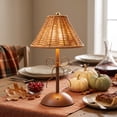 thumbnail image 1 of Aonerit 6.3In Rattan Led Table Lamp, Woven Shade Bedside Light, Portable Cordless, For Bedroom Living Room Patio, 1 of 7
