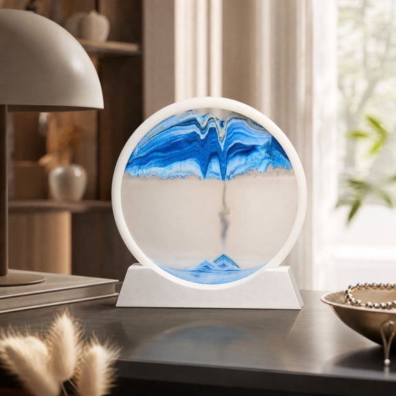 Aonerit 7in Moving Sand Art Hourglass, Dynamic Sandscape Picture Decor, High End Home Decoration, Wine Cabinet Office