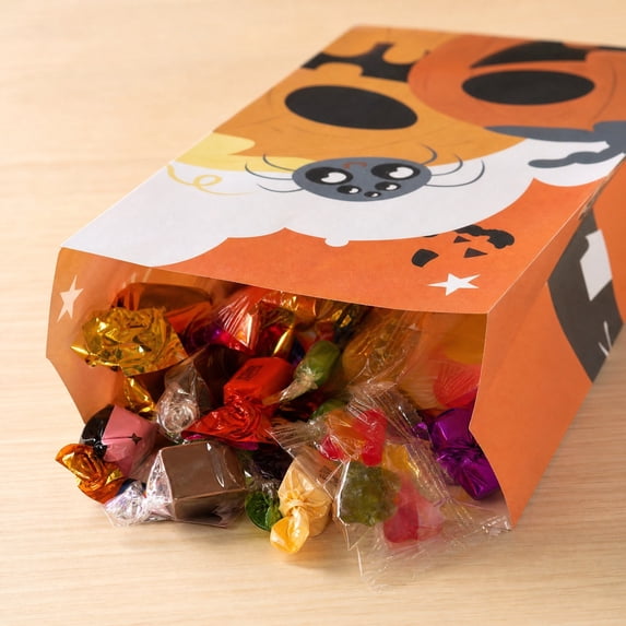 Aonerit 8.6In Halloween Paper Candy Bags, 8 Pc Witch Ghost Pumpkin Skull Design, Goodie Treat Sacks, Party Favor For Kids,Spooky Birthday Decoration