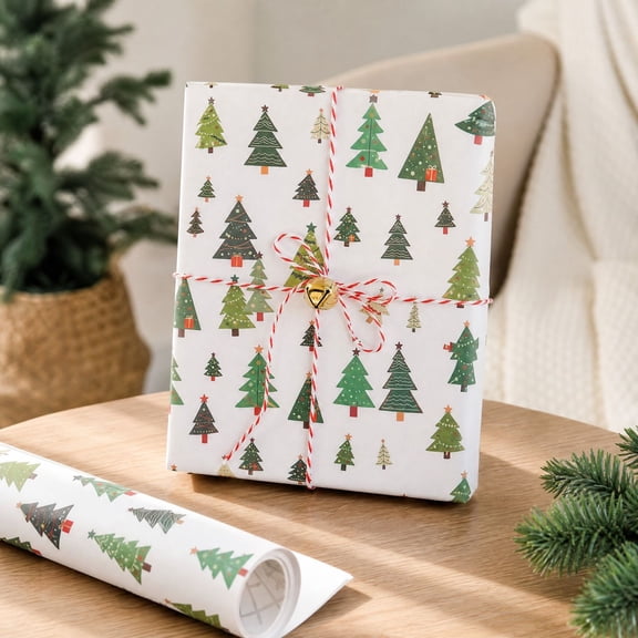 Aonerit Christmas Wrapping Paper,Forest Christmas Gift Wrap Roll,For Holiday Gift Wrapping Diy Crafts