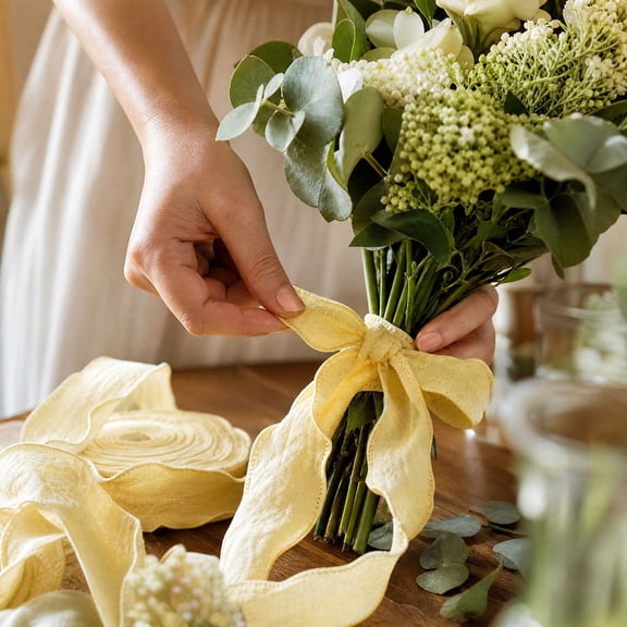 Aonerit Fishtail Frill Ribbon, Ruffled Satin Texture, Curled Scalloped Border, Pliant Easy Shape Body, Cake Floral And Wedding Decor