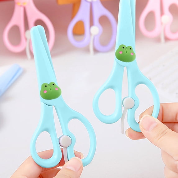 Aonerit Safety Scissors, Plastic Training Scissors for Presch-oolers, Ch-ild Hand-Eye Coordination Development, K-ids Scissors, Tod-dler Safety Scissors