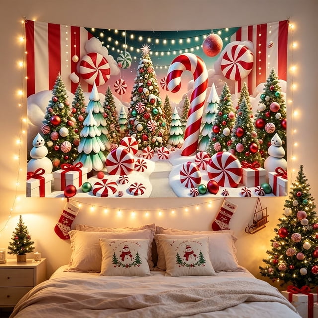Learning Virtual Backdrops Aonerit Xmas Holiday Backdrop Banner, Christmas Hanging Tapestry Wall ...