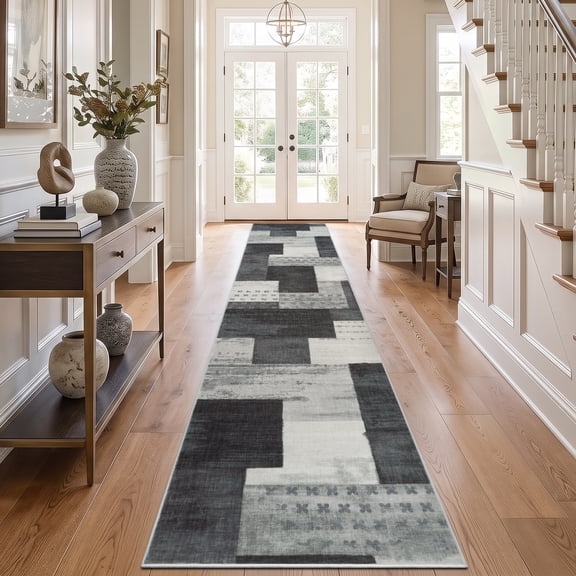 Aonewoe 2'x10' Runner Rug Washable Modern Hallway Runners Rugs for Floor Non Slip Carpet Runners for Long Hallways 10 ft Rug runners for hallway Kitchen Entryway