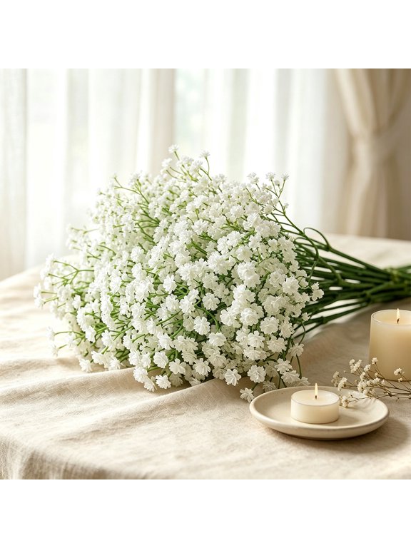 6PCS Artificial Flowers Gypsophila Babies Breath Flowers Real Touch Flowers Bouquets Artificial Plant Flower for Wedding Home DIY Decoration