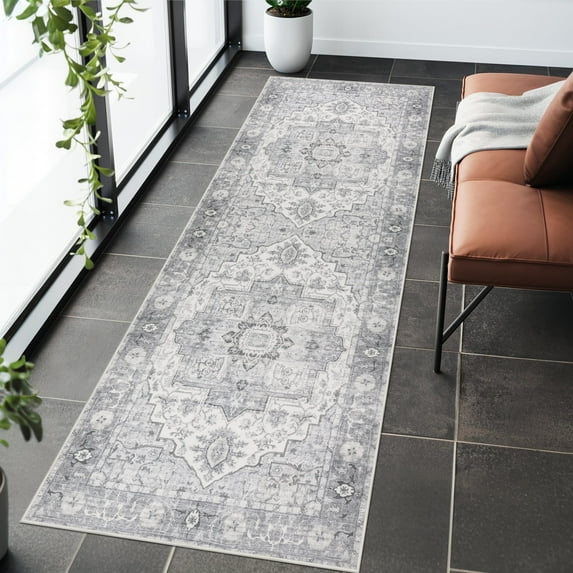 Aonewoe Boho Hallway Runner Rug 2x6, Washable Rug Runners with Rubber Backing, Non Slip Vintage Kitchen Runner, Farmhouse Carpet Runners for Hallways Laundry Room Entryway Bedroom