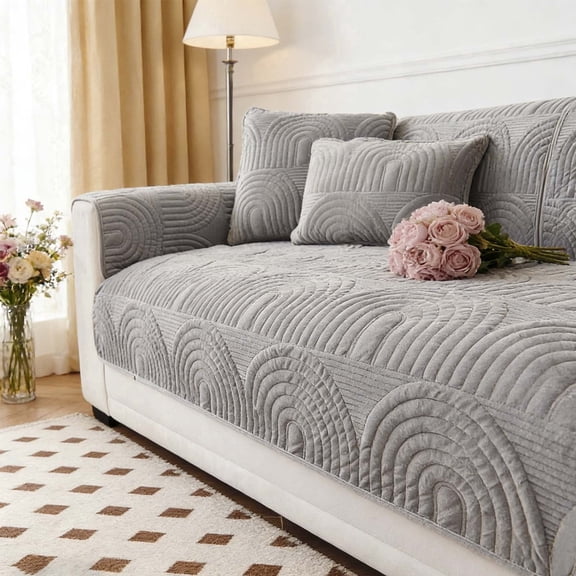 Aonewoe Couch Covers for Pets Washable Couch Protector for Dogs Non-Slip Sofa Slipcover (1PC, Grey, 36"x82", Without Armrest or Backrest Cover)