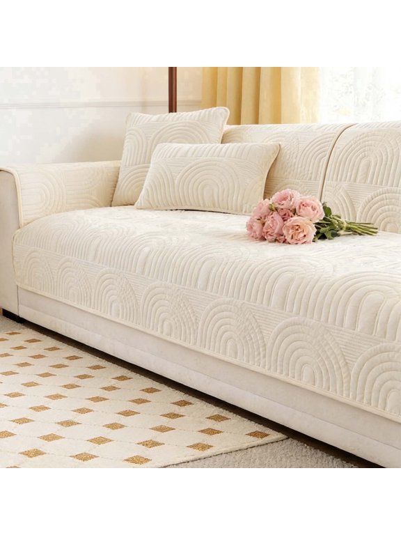 Couch Covers for Pets Washable Couch Protector for Dogs Non-Slip Sofa Slipcover (1PC, White, 36"X47", Without Armrest or Backrest Cover)