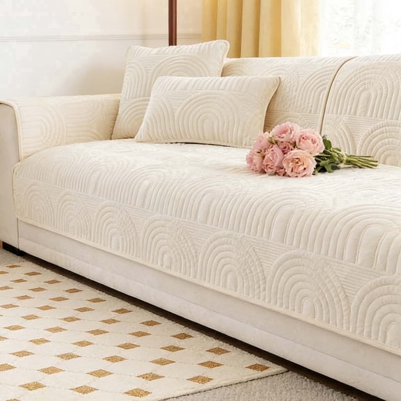 Aonewoe Couch Covers for Pets Washable Couch Protector for Dogs Non-Slip Sofa Slipcover (1PC, White, 36"x70", Without Armrest or Backrest Cover)