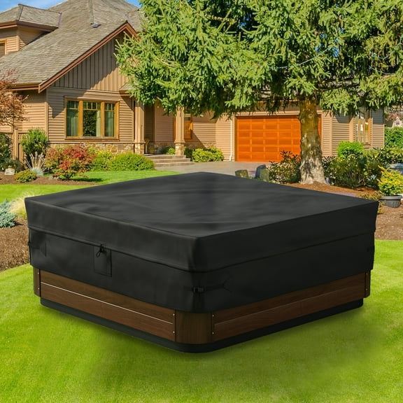 Aonewoe Hot Tub Cover Protector 600D Oxford Weatherproof Spa Covers for Hot Tub Waterproof Jacuzzi Cover Suitable for 4 to 6 Person Hot Tub(85inch)