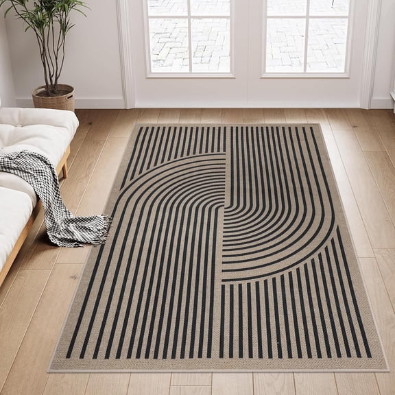 Aonewoe Indoor Door Mat 32"x48" Dirt Trapper Absorbent Entry Mat Washable Low-Profile Inside Floor Mats for Entrance Patio Pet,Brown