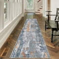 thumbnail image 1 of Aonewoe Modern Abstract Hallway Runner Rug 2x10, Washable Runner Rug, Non Slip Kitchen Runner Rugs, Soft Carpet Runners for Hallway Kitchen Bathroom Bedroom Entryway (Gray/Rust), 1 of 7