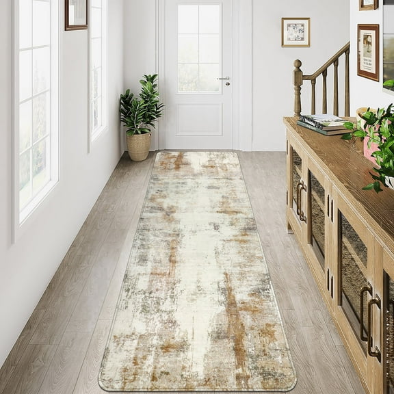 Aonewoe Modern Abstract Washable Soft Rug Runner, 2'' x 6''