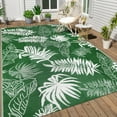 thumbnail image 1 of Aonewoe Outdoor Plastic Straw Rug 5x8 Waterproof Patio Rug Reversible Indoor Outdoor Rugs Outside Carpet for RV, Picnic, Backyard, Deck, Balcony, Porch, Beach, Green & White, 1 of 9