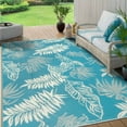 thumbnail image 1 of Aonewoe Outdoor Plastic Straw Rug 6x9 Waterproof Patio Rug Reversible Indoor Outdoor Rugs Outside Carpet for RV, Picnic, Backyard, Deck, Balcony, Porch, Beach, Blue & White, 1 of 9