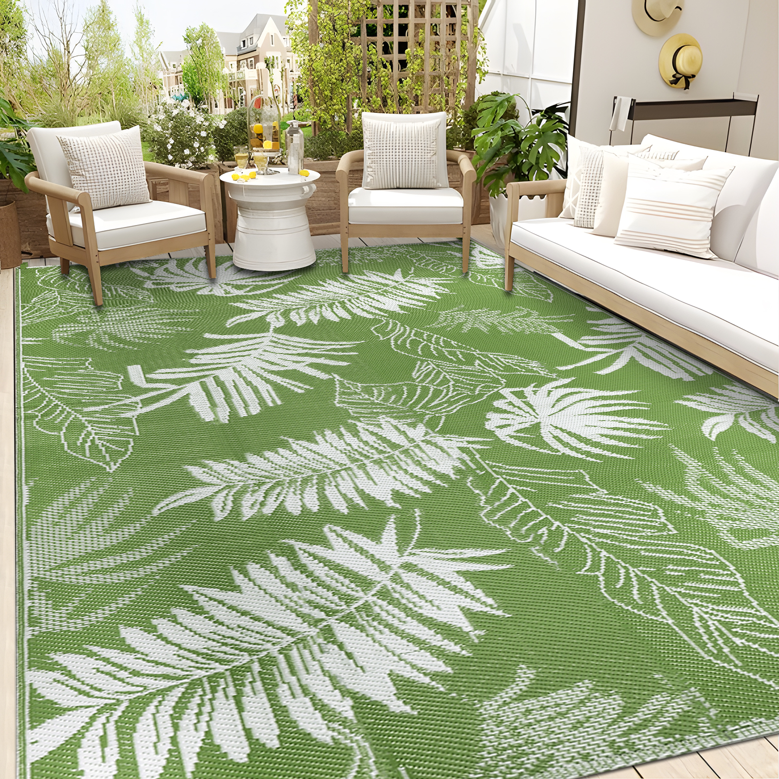 Pvc Rug Outdoor Aonewoe Outdoor Plastic Straw Rug 9x12 Waterproof Patio Rug Reversible ...