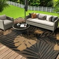 thumbnail image 1 of Aonewoe Outdoor Rug 6x9 Waterproof Patio Rug Reversible Plastic Straw Rug Indoor Outdoor Area Rugs Camping Carpet for RV, Picnic, Backyard, Deck, Balcony, Porch, Beach, Brown & Black, 1 of 8