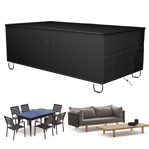 Aonewoe Patio Covers Heavy Duty 600D Outdoor Furniture Cover Waterproof Sectional Sofa Set Covers Table and Chair Set Covers(74"L×47"W×28"H)