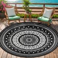 thumbnail image 1 of Aonewoe Round Outdoor Rugs 10Ft Waterproof Patio Plastic Straw Rug Reversible Camping Carpet Indoor Outdoor Area Rug for Patio,Deck,Balcony,Picnic,Beach,Outside, 1 of 8