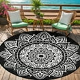 thumbnail image 1 of Aonewoe Round Outdoor Rugs 6Ft Waterproof Patio Plastic Straw Rug Reversible Camping Carpet Indoor Outdoor Area Rug for Patio,Deck,Balcony,Picnic,Beach,Outside, 1 of 9