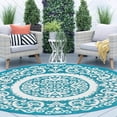 thumbnail image 1 of Aonewoe Round Outdoor Rugs 6Ft Waterproof Patio Plastic Straw Rug Reversible Camping Carpet Indoor Outdoor Area Rug for Patio,Deck,Balcony,Picnic,Beach,Outside, 1 of 7
