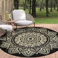thumbnail image 1 of Aonewoe Round Outdoor Rugs 8ft Waterproof Patio Plastic Straw Rug Reversible Camping Carpet Indoor Outdoor Area Rug for Patio,Deck,Balcony,Picnic,Beach,Outside, 1 of 8