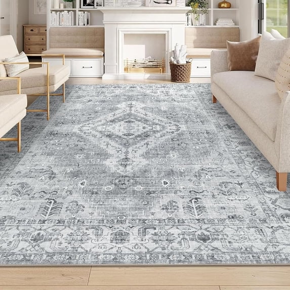 Aonewoe Washable Area Rug 6 x 9 Living Room Rug Modern Soft Wool Dining Room Rugs Low Pile Carpet for Living Room Dining Room Nursery
