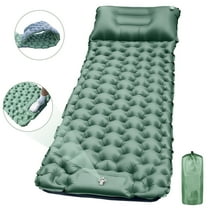 Aonhom Camping Sleeping Pad, Ultralight Camping Mattress with Built-in Foot Pump & Pillow, Compact Inflatable Camping Mat for Camping Backpacking Hiking Traveling Tent (Green, Single)