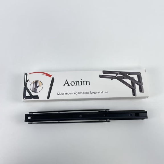 Aonim Metal mounting brackets forgeneral use - Heavy Duty Metal Collapsible Shelf Bracket for Bench Table, Shelf Hinge Wall Mounted Space Saving DIY Bracket