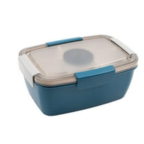 Aonity 1* Bento Box， Large Salad Lunch Container Adult Lunch Box with 68 Oz Salad Bowl 4 Compartment Tray 1Pc 3 Oz Cups Stackable