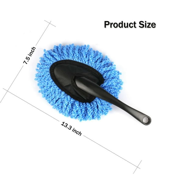 Aonity 1*Gray Car Wash Wax Mop + 1*Blue Car Wash Wax Mop， Mini Microfiber Car Duster Brush Multi Functional Car Cleaning Brush Car Interior Exterior Accessories Cleaning and Washing Tool for Car Grey