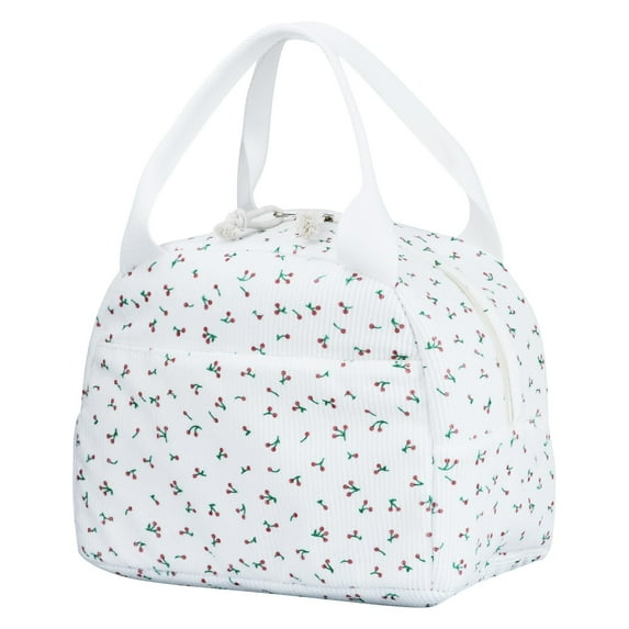 Aonity 1* Insulated Bag, Lunch Bag Insulated Lunch Box for Women Reusable Large Capacity Cooler Bag for Adult Small Leakproof Cute Corduroy Lunch for Work Travel Picnic